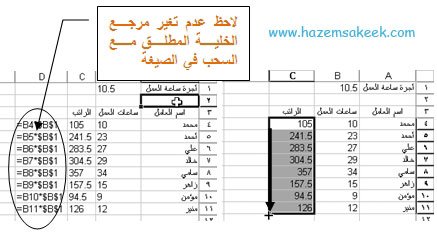 الدرس رقم 6: مرجع الخلية النسبي والمطلق في الاكسيل